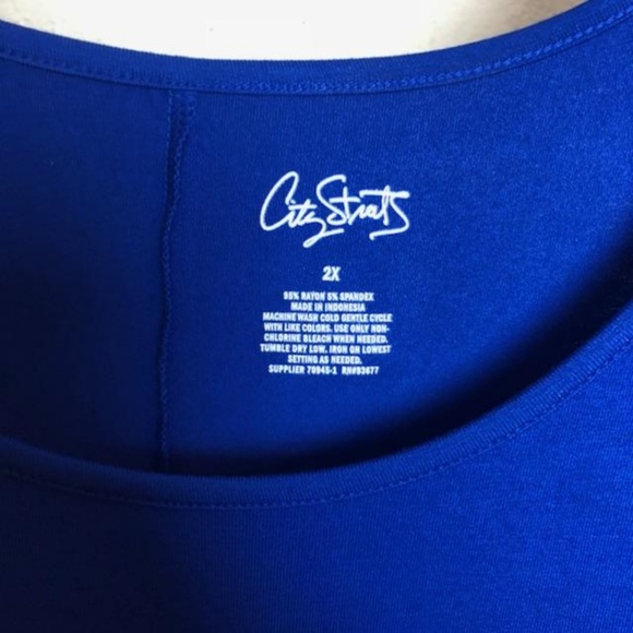 2/$25 City Streets Cobalt Blue Cold Shoulder Dress - Picture 3 of 3